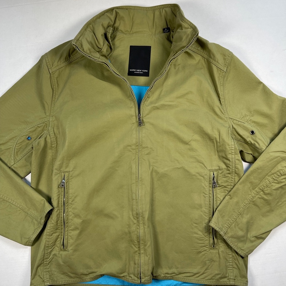 Marc New York Olive Lightweight Zip-Front Shirt Jacket